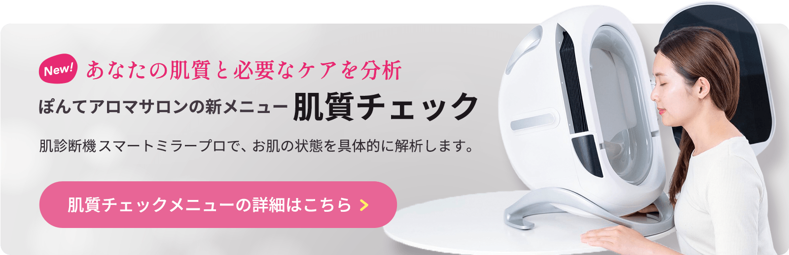 ぽんてアロマサロンの肌質チェックメニュー