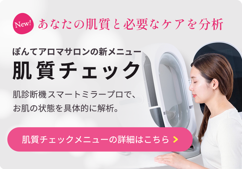 ぽんてアロマサロンの肌質チェックメニュー